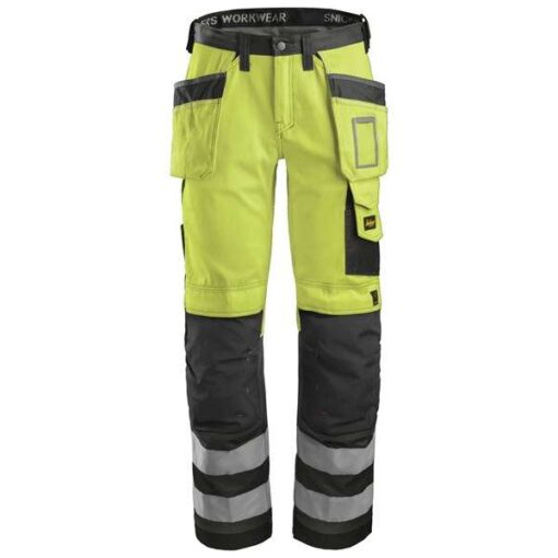 Snic High vis Vernebukse kl.2 m/knepute/hylsterlommer gul