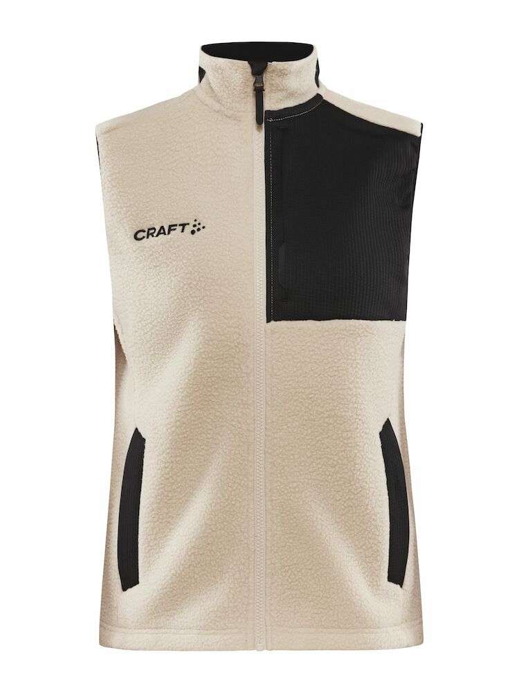 ADV Explore Pile Fleece Vest M Ecru-Black