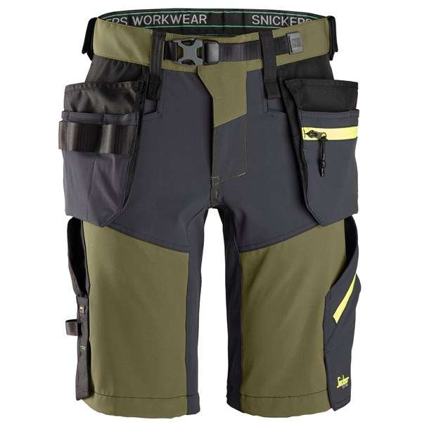 Softshell Stretchshorts+ med hylsterlommer Khaki/MørkGrå