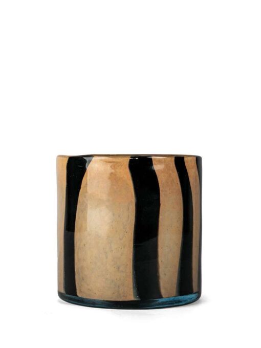 Vase/Candle holder Calore M Svart/Beige