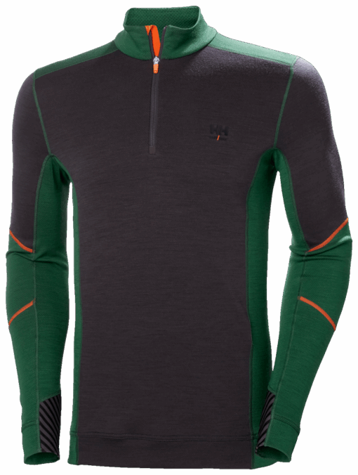 HH LIFA MERINO HALF ZIP 469GREEN