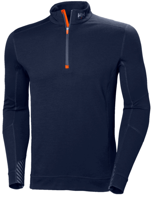 HH LIFA MERINO HALF ZIP 990NAVY