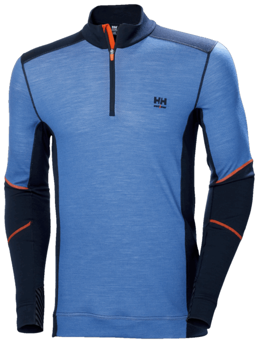HH LIFA MERINO HALF ZIP 595NAVY