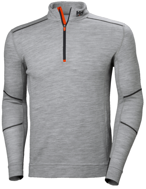 HH LIFA MERINO HALF ZIP 930GREYM