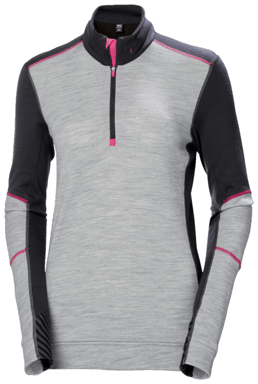 HH W HH LIFA MERINO HALF ZIP 959EBONY