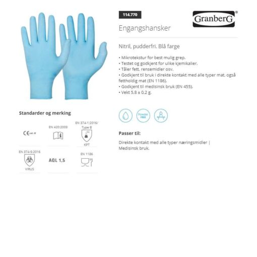 Engangshanske Nitril (1 PAKKE - 100stk) - Image 3