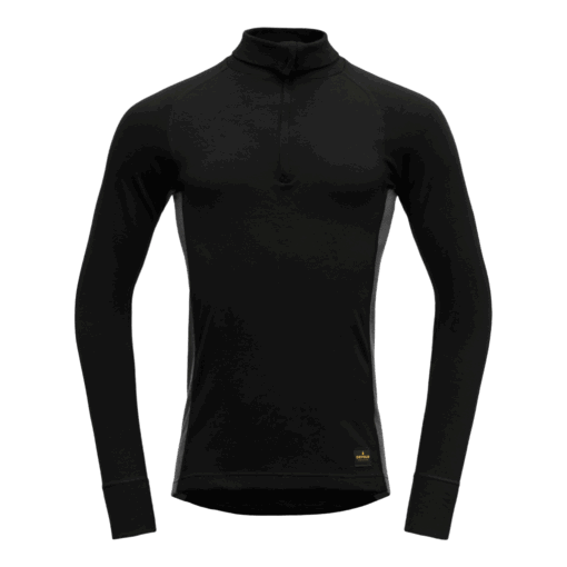 Devold Spirit polo m/glidelås black/grey